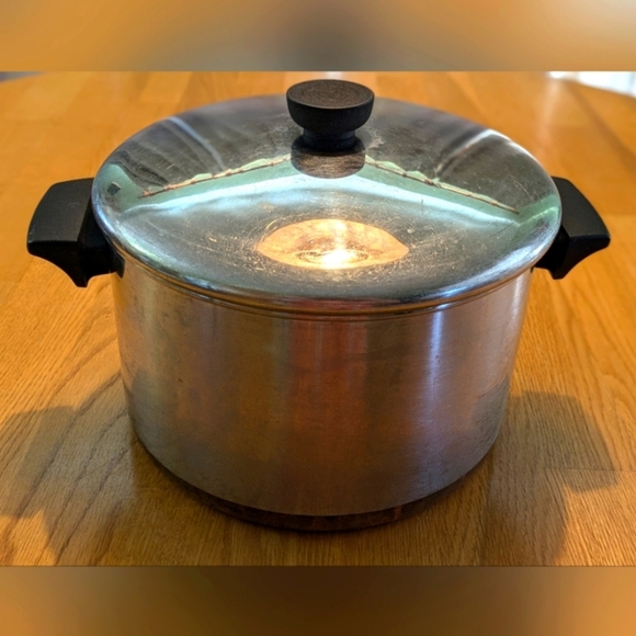Vintage 1801 Revere Ware 6 Quart Stock Pot Copper Bottom w/Lid - Picture 1 of 6